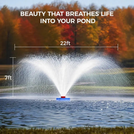 Pond Aerator Fountain, Floating Pond Fountain with Interchangeable Nozzles – image 4