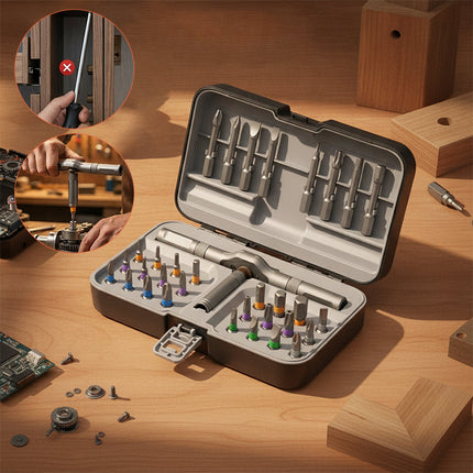 Precision Screwdriver Set with Ratchet Handle, Repair Tool Kit with Case – image 4