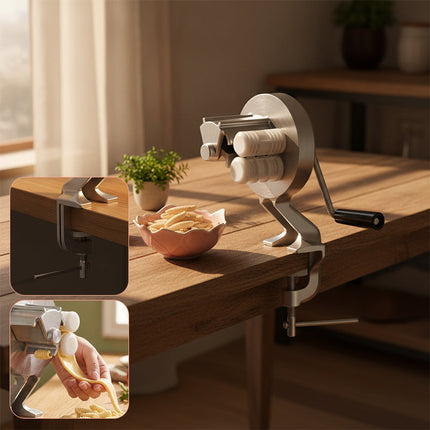 Cavatelli Pasta Maker, Hand Crank Pasta Machine with Table Clamp
