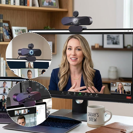 Ultra HD 4K Webcam with Microphone, Web Camera with Privacy Shutter