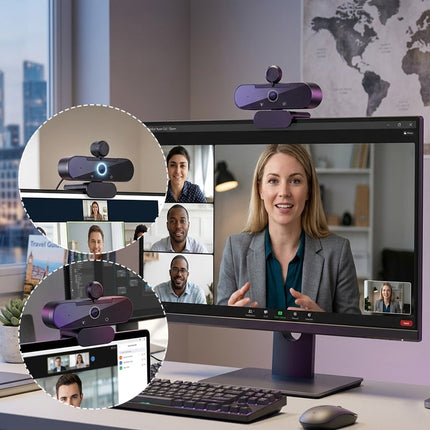Ultra HD 4K Webcam with Microphone, Webcam for PC and Laptop