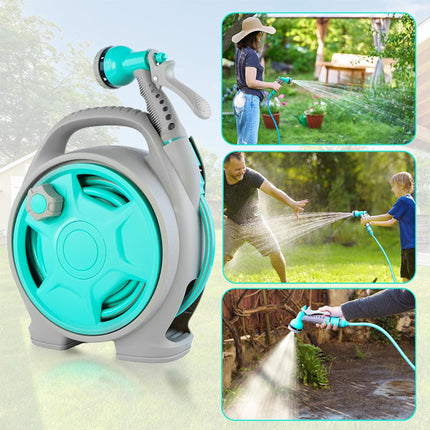 Retractable Garden Hose Reel, 50 ft Garden Hose with 6 Pattern Spray Nozzle – image 12