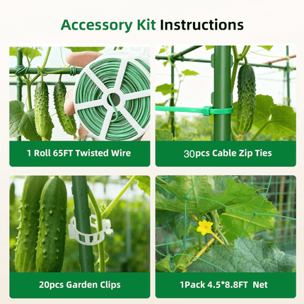 Garden Cucumber Trellis for Climbing Plants, Metal Plant Trellis with Garden Gloves – image 5