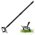 Garden Hoe 2 in 1 with Rake Head, Stirrup Hoe and Hula Hoe Weeding Tool, Adjustable Garden Rake for Lawn and Yard