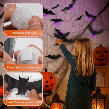 Outdoor Halloween Decor 104 Pcs, Halloween Spider Decorations with Light Up Bats – image 6