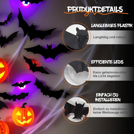 Outdoor Halloween Decor 104 Pcs, Halloween Spider Decorations with Light Up Bats – image 7