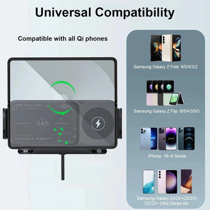 Auto Clamping Suction Cup Phone Mount for Car Vent and Dashboard, Car Phone Holder with Wireless Car Charger – image 5