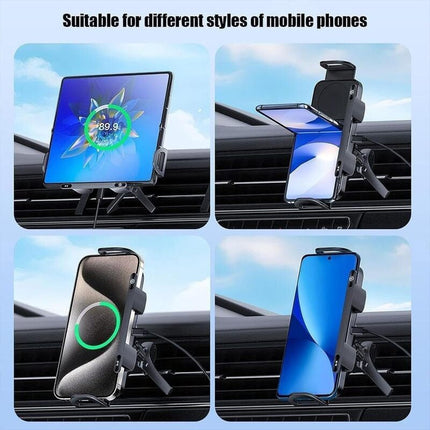 Car Phone Holder with Wireless Car Charger, Auto Clamping Suction Cup Phone Mount for Car Vent and Dashboard – image 6