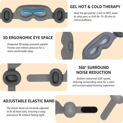 Sleep Masks with Bluetooth Sleep Headphones, 3D Contoured Eye Mask for Side Sleepers – image 6