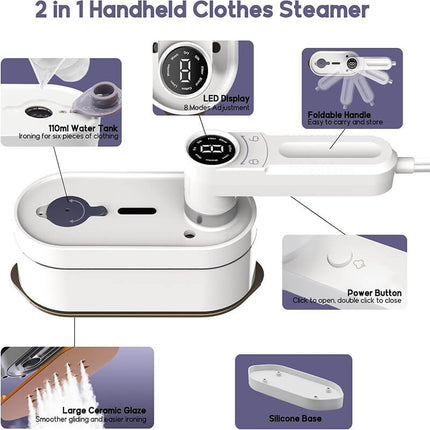 Handheld Steam Iron for Clothes, Portable Clothes Steamer and Cordless Travel Iron – image 5
