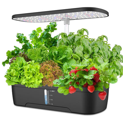 Hydroponic System 12 Pods, Hydroponics Growing System, Indoor Planter with Grow Light, Self Watering Planter for Herbs