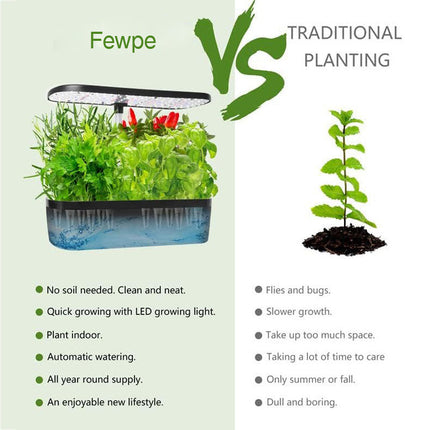 Hydroponic System 12 Pods, Indoor Planter with Grow Light