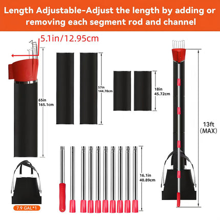 Fruit Picker Pole 13 ft, Telescoping Apple Picker Tool with Basket and Harvest Bag – image 5