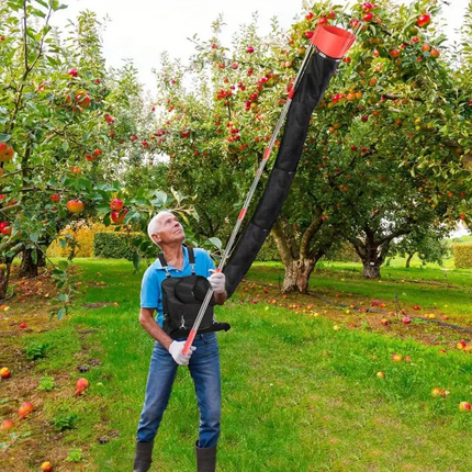Fruit Picker Pole 13 ft, Telescoping Apple Picker Tool with Basket and Harvest Bag