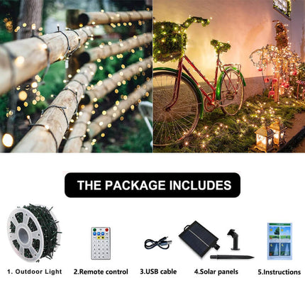 Outdoor String Lights Solar Powered, LED Solar Garden Lights for Patio and Fence – image 5