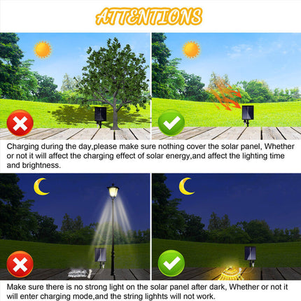 Outdoor String Lights Solar Powered, LED Solar Garden Lights for Patio and Fence – image 9
