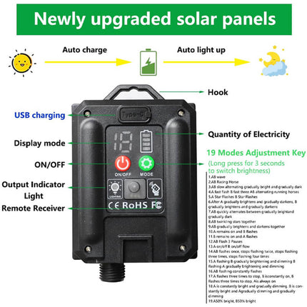 Outdoor String Lights Solar Powered, LED Solar Garden Lights for Patio and Fence – image 11