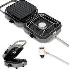 Camping Stove 2 Burner Foldable, Portable Camping Stove with Griddle, Propane Camp Stove for Outdoor Cooking