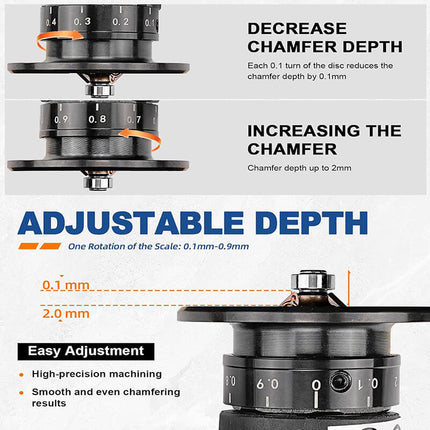 Deburring Tool Pneumatic Air Tools, 2 in 1 Mini Chamfering Tool with R and C Blades – image 6