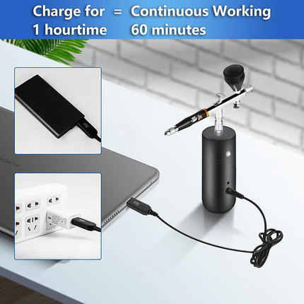 Airbrush Kit Cordless, 32 PSI Rechargeable Paint Spray Gun – image 7