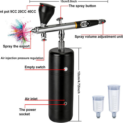 Airbrush Kit Cordless, Handheld Airbrush Compressor Kit for Models and Cakes – image 8