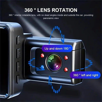 Dash Cam 3 Channel, HD Car Camera with Night Vision and G Sensor