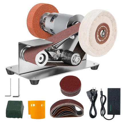 Electric Mini Belt Sander, 3 in 1 Bench Grinder and Metal Polisher, Electric Knife Sharpener for Kitchen Blades