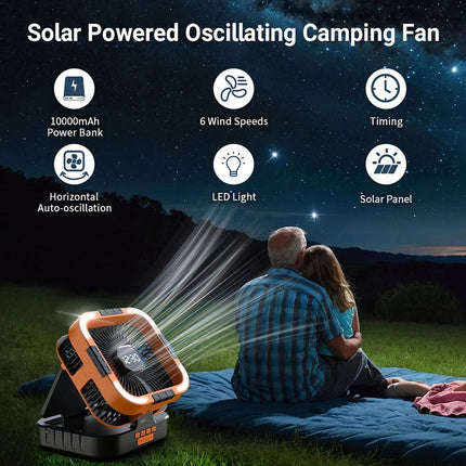 Portable Fan with LED Light, Rechargeable Battery Operated Fan with Power Bank – image 4