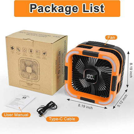 Portable Fan with LED Light, Solar Outdoor Cooling Fan for Camping – image 9