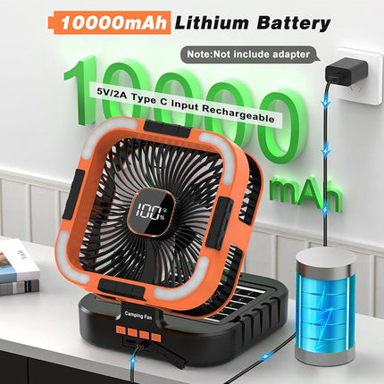 Portable Fan with LED Light, Solar Outdoor Cooling Fan for Camping – image 5