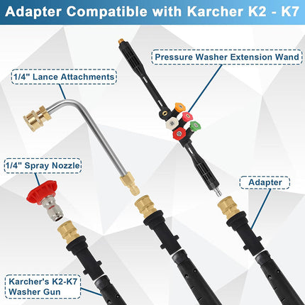 Telescoping Power Washer Wand with 6 Nozzle Tips, Gutter Cleaning Tool for Roof – image 6