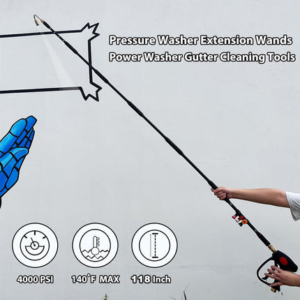 Pressure Washer Extension Wand 4000 PSI, Gutter Cleaning Tool for Roof – image 7