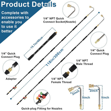 Pressure Washer Extension Wand 4000 PSI, Telescoping Power Washer Wand with 6 Nozzle Tips – image 8