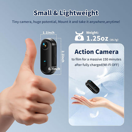 Mini Camera with Magnetic Clip for POV Video, Underwater Vlogging Camera with Wifi – image 5