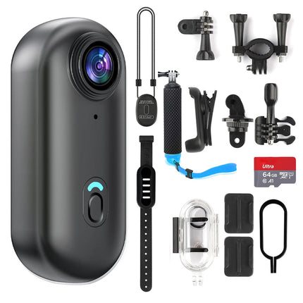 Waterproof Action Camera 4K, Mini Camera with Magnetic Clip for POV Video, Underwater Vlogging Camera with Wifi