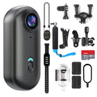 Waterproof Action Camera 4K, Mini Camera with Magnetic Clip for POV Video, Underwater Vlogging Camera with Wifi