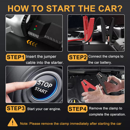 Portable Jump Starter with Air Compressor, Car Battery Jump Starter with Tire Inflator – image 4