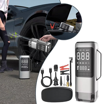 Portable Jump Starter with Air Compressor, Car Battery Jump Starter with Tire Inflator, Car Vacuum Cleaner