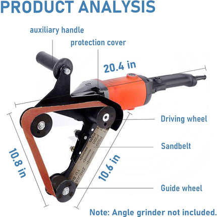 Belt Sander Attachment for Angle Grinder, Handheld Belt Sander Conversion Kit with Sanding Belts – image 8