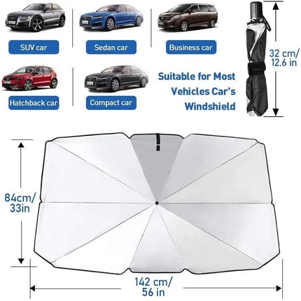 Car Sunshade Umbrella, Auto Sun Shade for Windshield with 360 Degree Bendable Handle – image 6