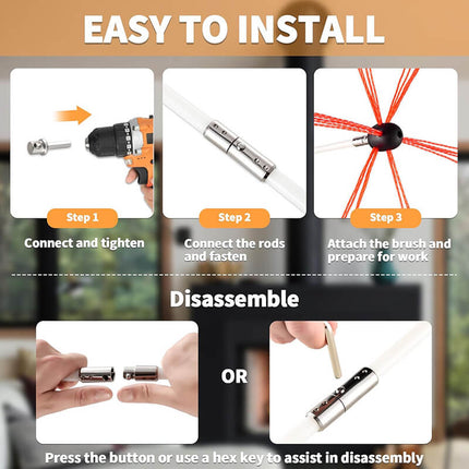 Chimney Cleaning Kit with 10 Rods – image 4