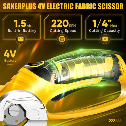 Cordless Electric Scissors for Fabric and Cardboard, Rechargeable Electric Fabric Scissors