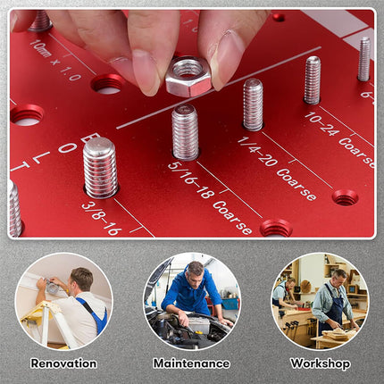 Nut and Bolt Thread Checker, Thread Pitch Gauge with 28 and 44 Holes