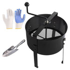 Soil Sifter Rotary Drum, Hand Crank Dirt Sifter for Compost and Sand, Garden Tool Set with Gardening Gloves and Shovel