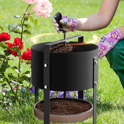 Soil Sifter Rotary Drum, Hand Crank Dirt Sifter for Compost and Sand