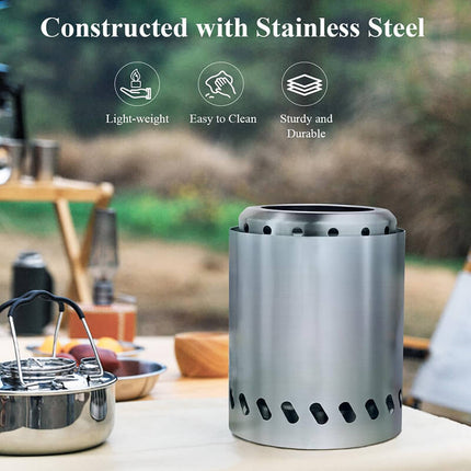 Smokeless Fire Pit, Stainless Steel Wood Burning Fire Pit for Camping and Patio – image 5