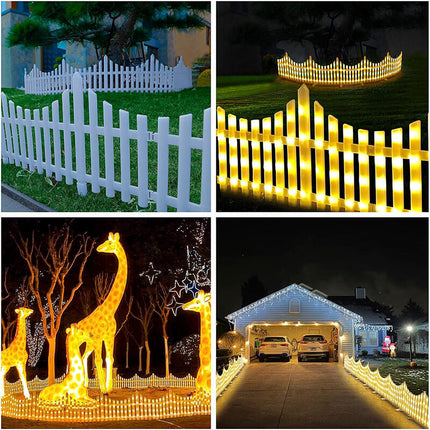 Solar Pathway Lights 8 Pack, Solar Fence Light with Remote