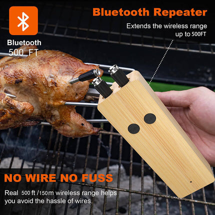 Wireless Meat Thermometer with 2 Probes, Digital Food Thermometer for Grill