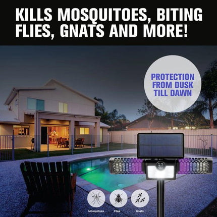 Solar Bug Zapper Outdoor, 2 in 1 Mosquito Zapper and Motion Sensor Flood Light
