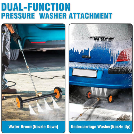 Undercarriage Pressure Washer Attachment, Pressure Washer Surface Cleaner with Water Broom